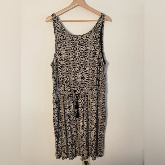 Lucky Brand Jersey Tank Dress XL Geo Aztec Boho - Picture 2 of 15